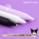 SANRIO-KT86383 KUROMI RETRACTABLE GEL PEN WITH GOLD COLOR METAL CLIP 0.5MM, BLACK INK CASE COLOR: BLACK, PINK, WHITE