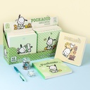 SANRIO-POCHACCO KT81215 NOTEPAD WITH 1 STICKER SHEET, 2 DESIGNS