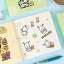 SANRIO-POCHACCO KT81215 NOTEPAD WITH 1 STICKER SHEET, 2 DESIGNS