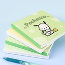 SANRIO-POCHACCO KT81215 NOTEPAD WITH 1 STICKER SHEET, 2 DESIGNS