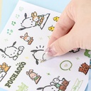 SANRIO-POCHACCO KT81215 NOTEPAD WITH 1 STICKER SHEET, 2 DESIGNS