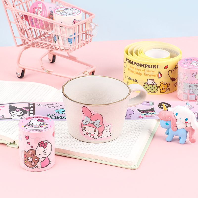 SANRIO KT86559 SCRAPBOOK ADHESIVE TAPE SPECIAL OIL (WASHI) 5 DESIGNS (CIN, HK, KUR, MY, POM)