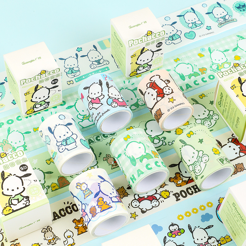 SANRIO-KT86514 POCHACCO SCRAPBOOK ADHESIVE TAPE (WASHI) 6 DESIGNS