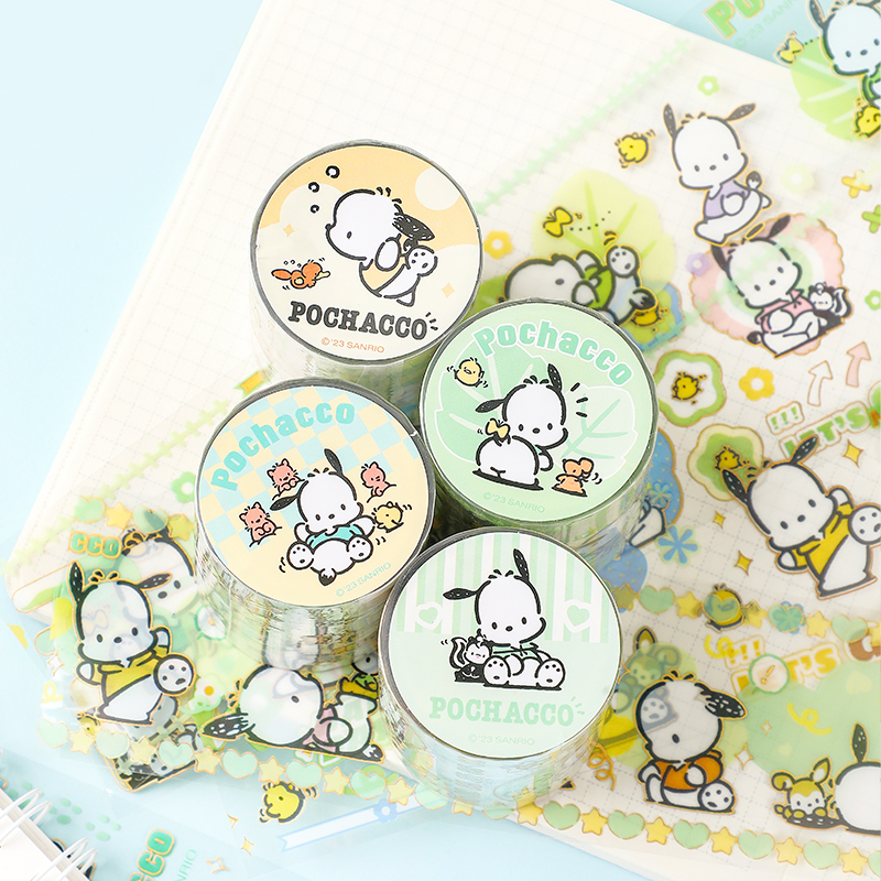 SANRIO-KT86518 POCHACCO SCRAPBOOK ADHESIVE TAPE PET (WASHI) 6 DESIGNS