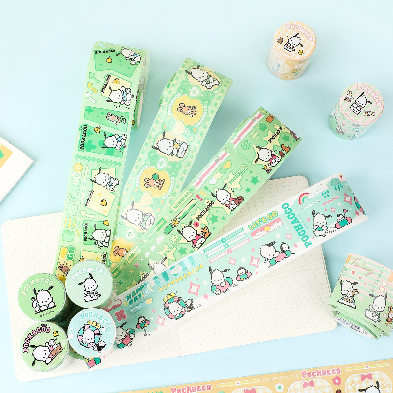 SANRIO-KT86516 POCHACCO SCRAPBOOK ADHESIVE TAPE SPECIAL OIL (WASHI) DESIGNS