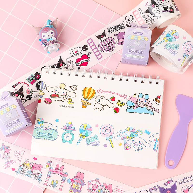 SANRIO-KT86554 SCRAPBOOK ADHESIVE TAPE (WASHI) 6 DESIGNS (KUR, CIN, MY)