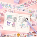 SANRIO-KT86554 SCRAPBOOK ADHESIVE TAPE (WASHI) 6 DESIGNS (KUR, CIN, MY)