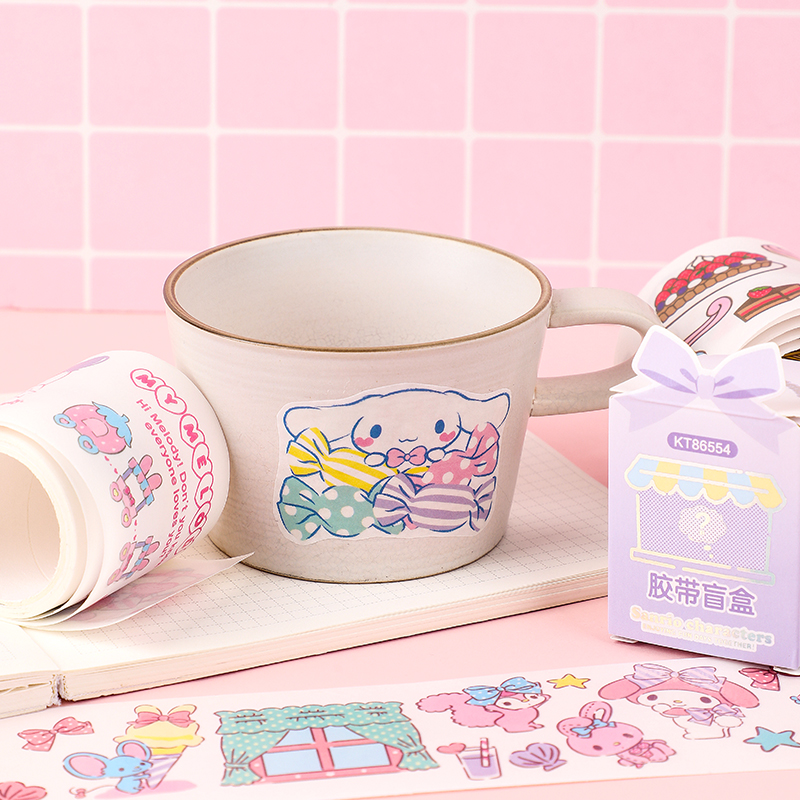 SANRIO-KT86554 SCRAPBOOK ADHESIVE TAPE (WASHI) 6 DESIGNS (KUR, CIN, MY)