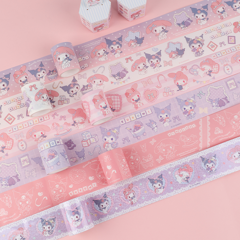 SANRIO-KT86588 SCRAPBOOK ADHESIVE TAPE (WASHI) 6 DESIGNS (KUR, MY)