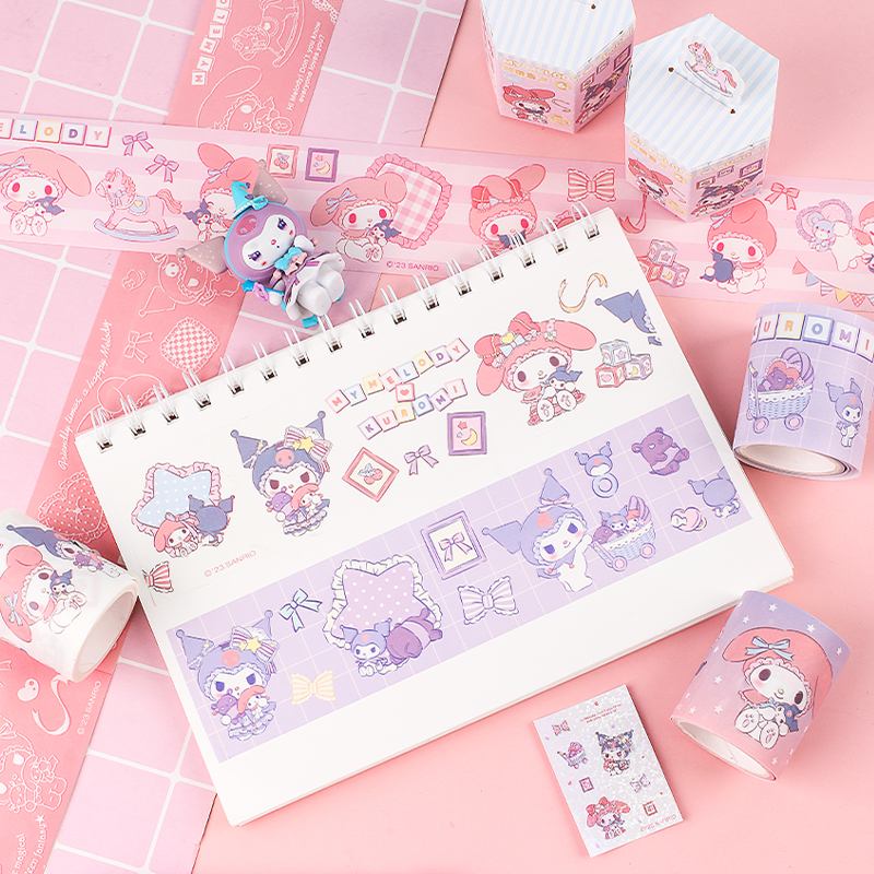 SANRIO-KT86588 SCRAPBOOK ADHESIVE TAPE (WASHI) 6 DESIGNS (KUR, MY)