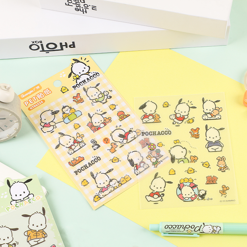 SANRIO-KT86524 POCHACCO PET STICKER2 PHOTO DESIGNS 2 SHEETS/OPP BAG