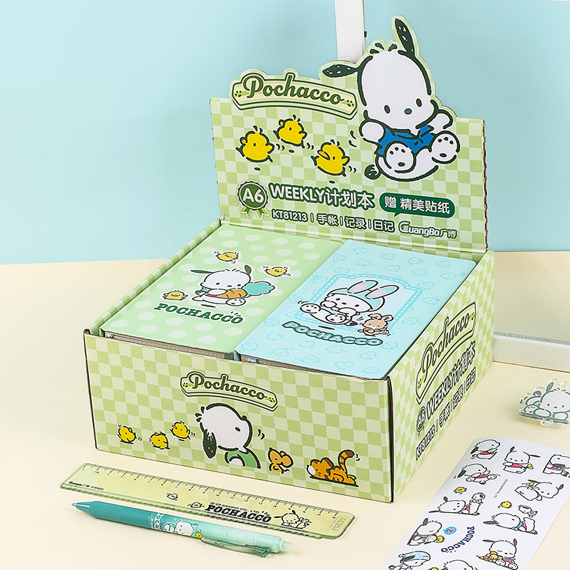 SANRIO- POCHACCO KT81213 WEEKLY PLANNER NOTEBOOK, 96 SHEETS, GRID