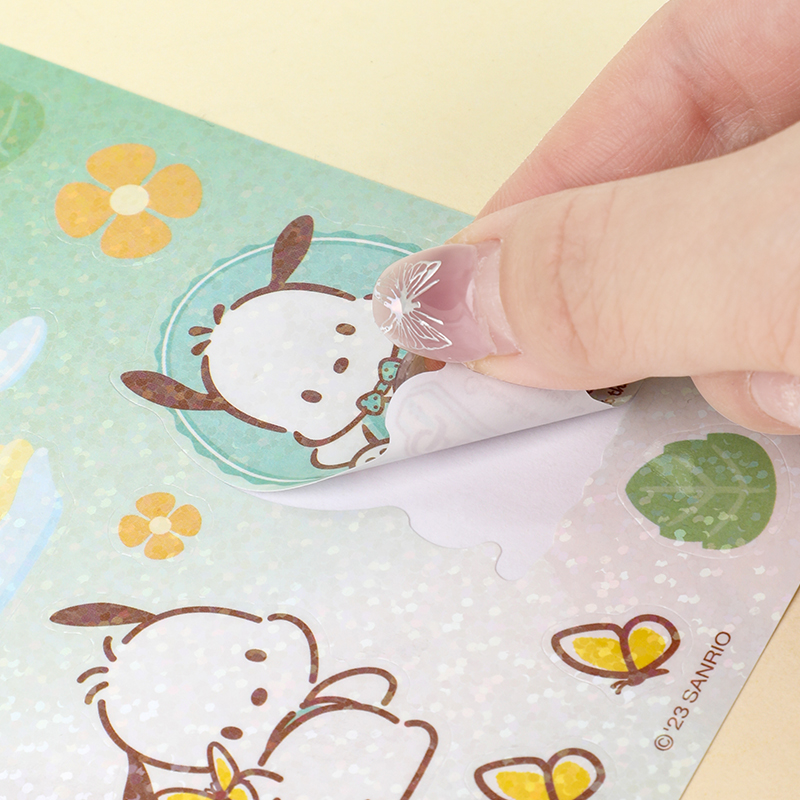 SANRIO-KT86523 POCHACCO  STICKER 2 DESIGNS 4PCS