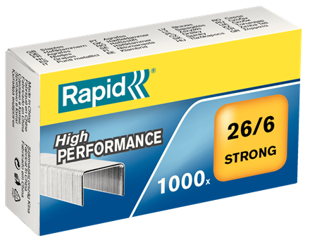 RAPID 26/6 STRONG STAPLES, 1000PCS/BOX, #24861400