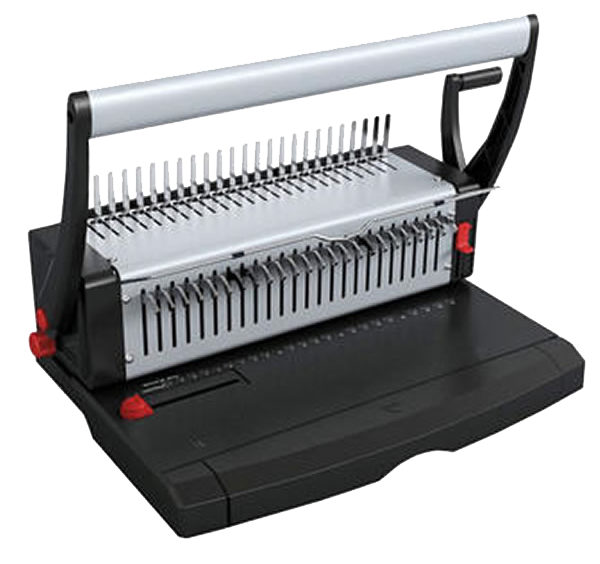 COMIX HEAVY DUTY COMB BINDING MACHINE 24 HOLE PUNCH WITH U HANDLE DESIGN, 450 SHEETS BINDING CAP., LONG SIZE