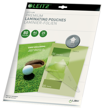 LEITZ ILAM POUCH A4, 80 MICRONS, 25 PCS/PACK