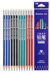 [MP2025] COMIX PENCIL W/ ERASER CAP, 2B, 12 PCS/BOX